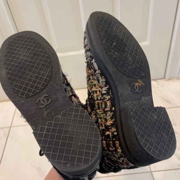 Chanel Tweed Lace Up Boots - Picture 14 of 14